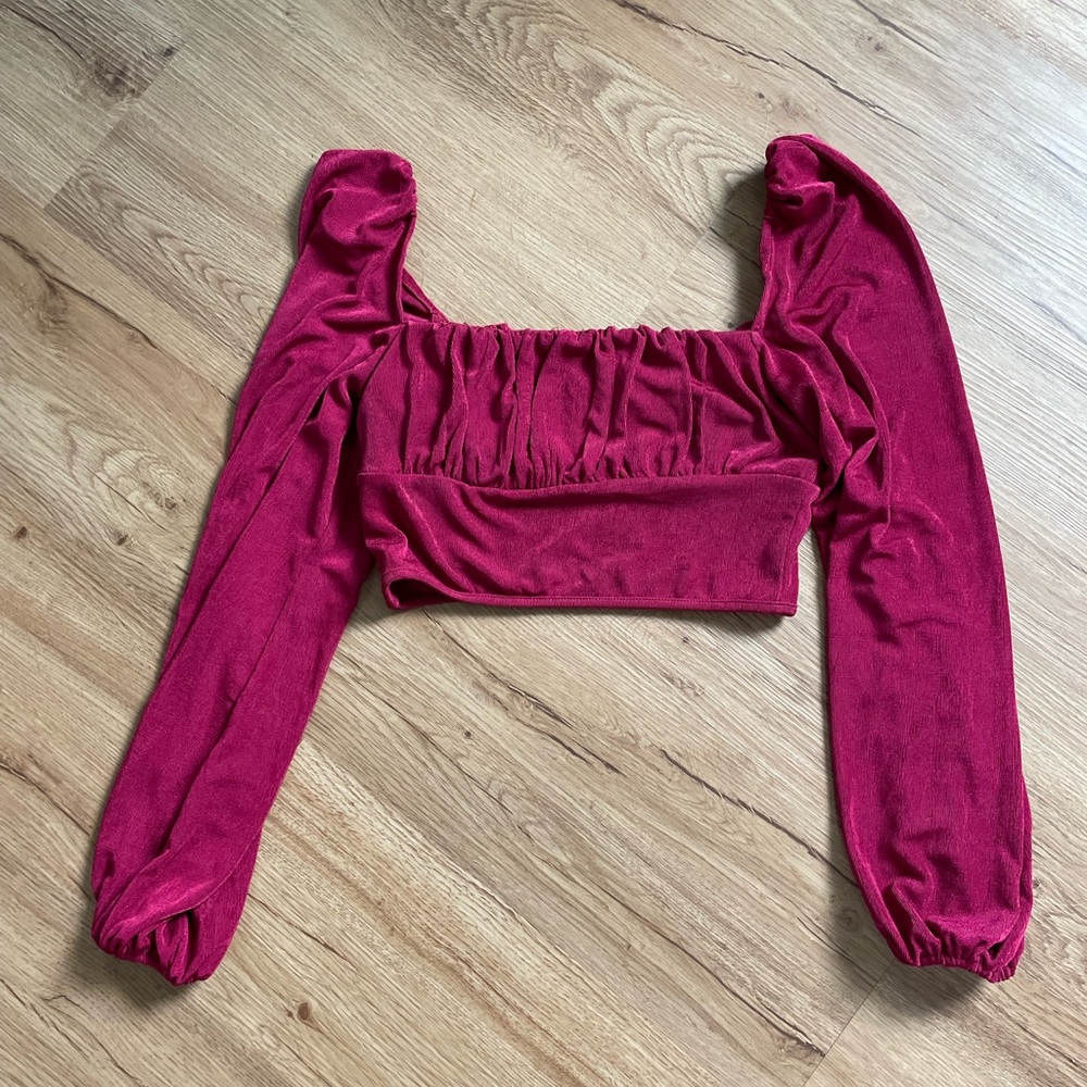 Princess Polly Red Long Sleeve Top || Brand new, size US 4 || Maroon Red
